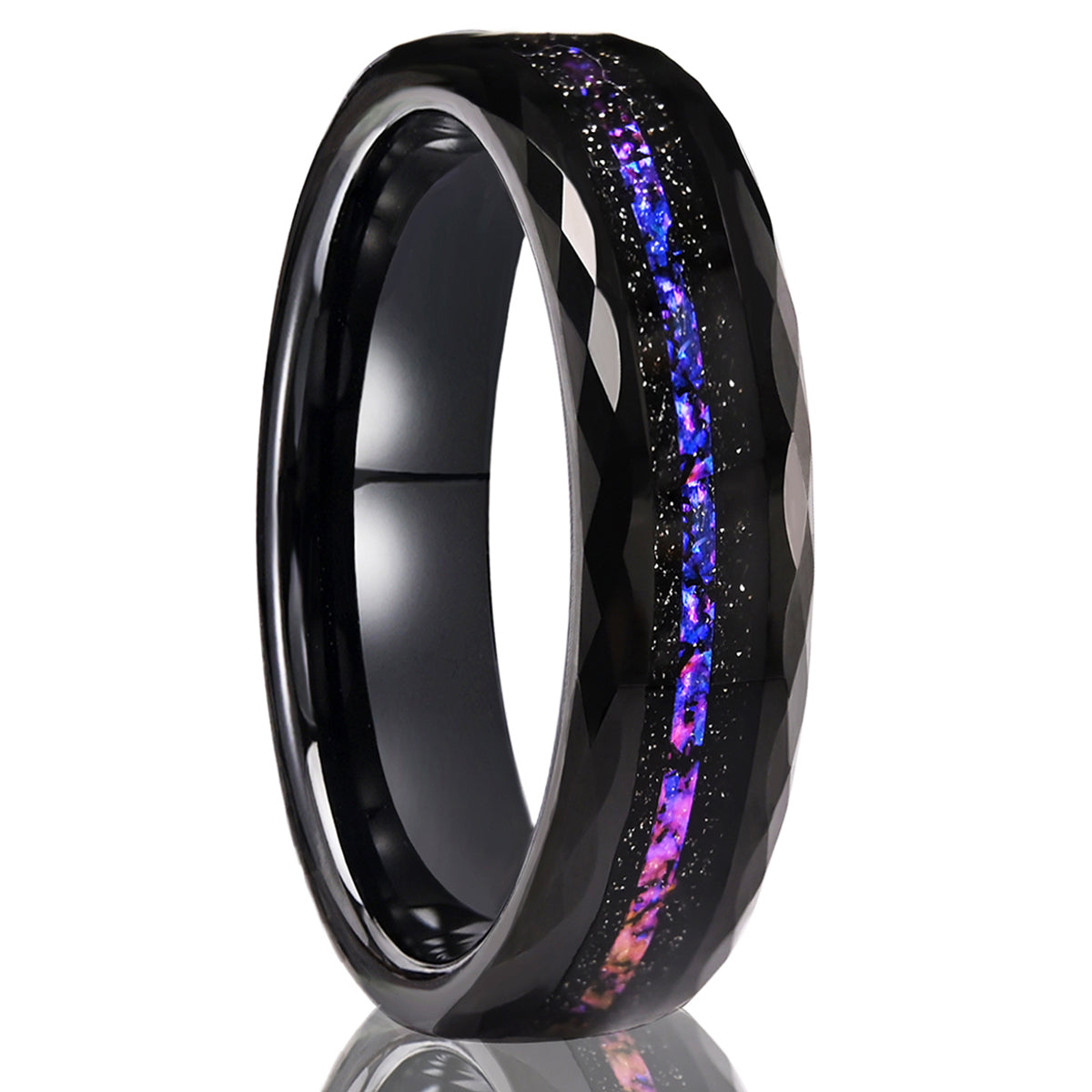 8mm/6mm Black Tungsten Carbide Rings, Men's Wedding Bands, Galaxy Rings, Engagement & Wedding Rings, Promise Rings, Couple's Rings