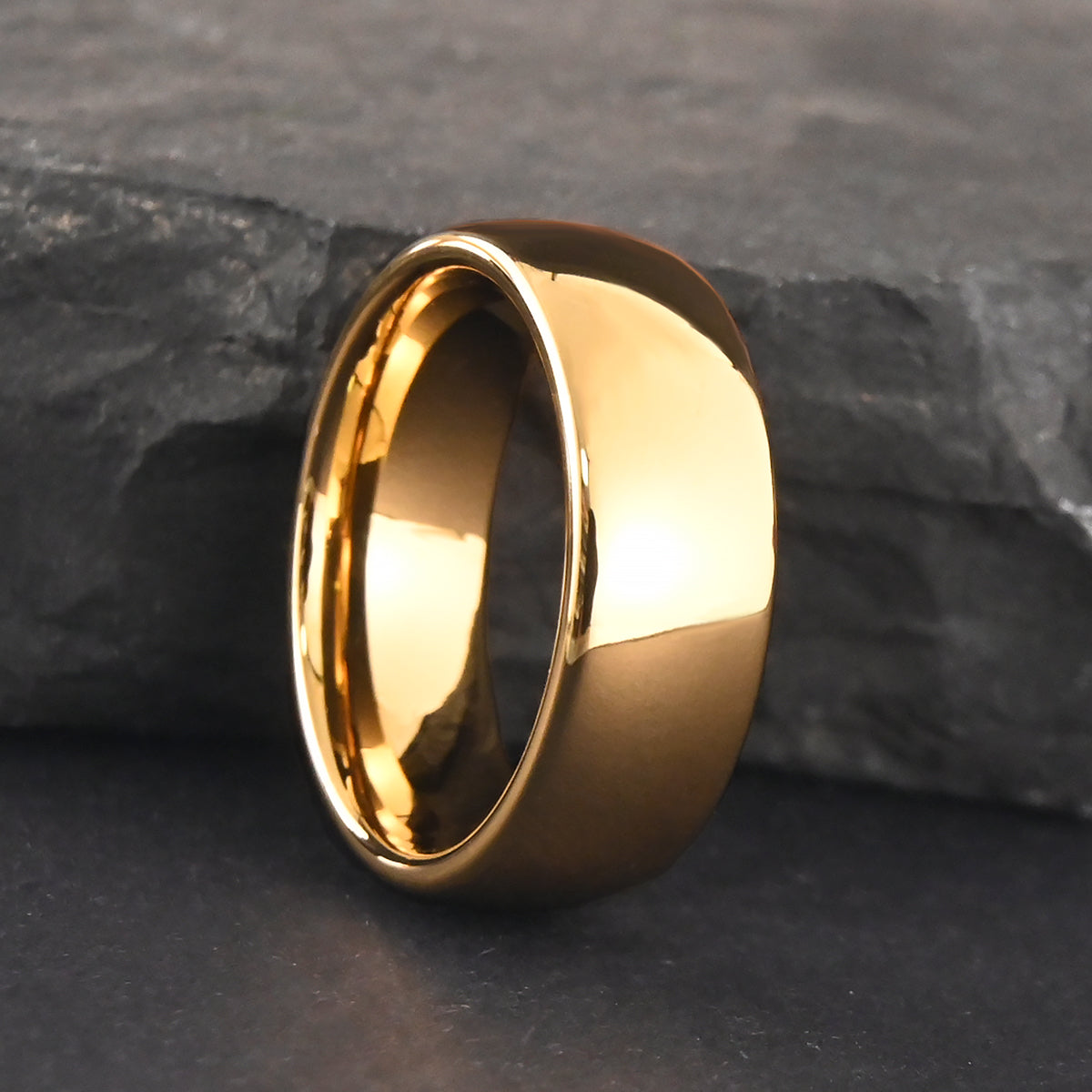 8mm Gold/Silver Color Tungsten Carbide Ring, Men's Wedding Bands, Fashion Jewelry, Couple's Rings, Engagement & Wedding Rings, Promise Ring, Comfort Fit-zoom-4