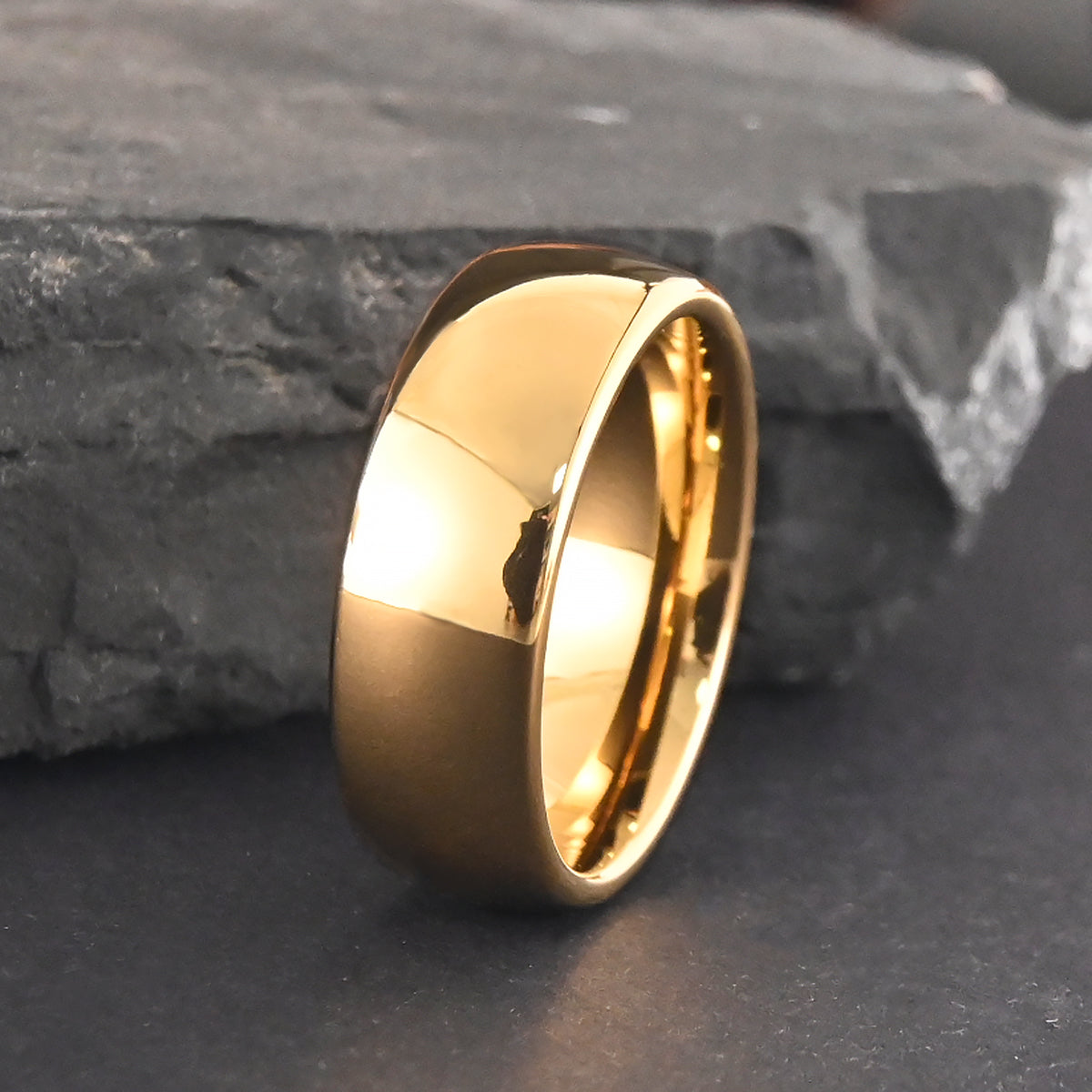 8mm Gold/Silver Color Tungsten Carbide Ring, Men's Wedding Bands, Fashion Jewelry, Couple's Rings, Engagement & Wedding Rings, Promise Ring, Comfort Fit-zoom-5