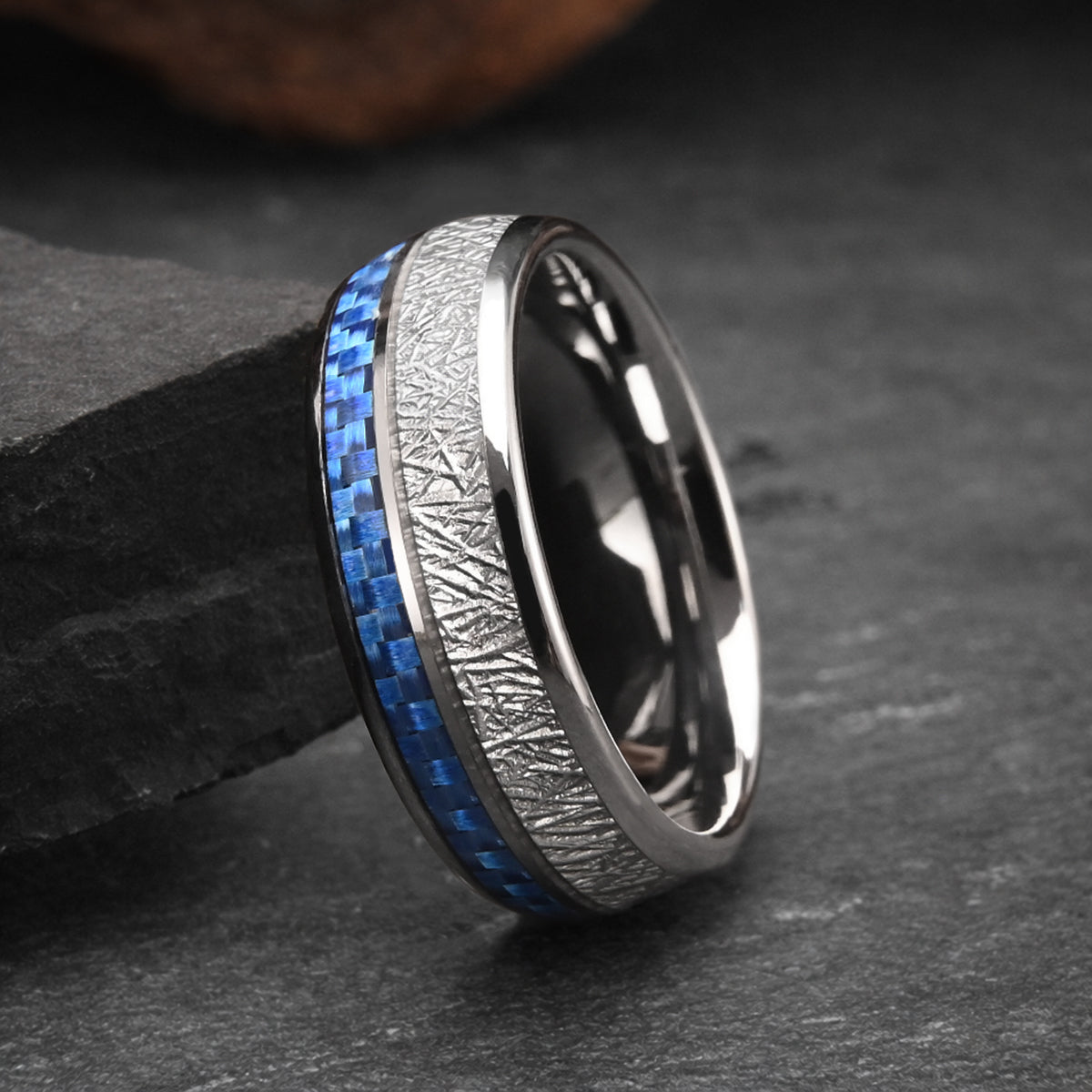8MM Silver Tungsten Carbide Ring Men's Wedding Bands Checkerboard Design Stylish Men's ring Engagement & Wedding ring Promise ring-zoom-5
