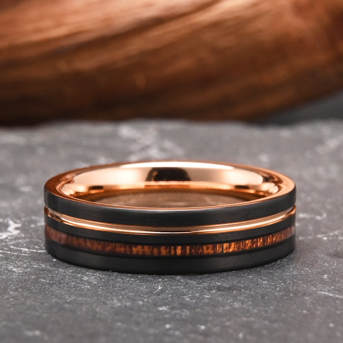 8MM/6MM Rose Gold Tungsten Carbide Ring Men's Wedding Bands Couple's Engagement  Ring Men's Promise Rings Fine Gifts-6