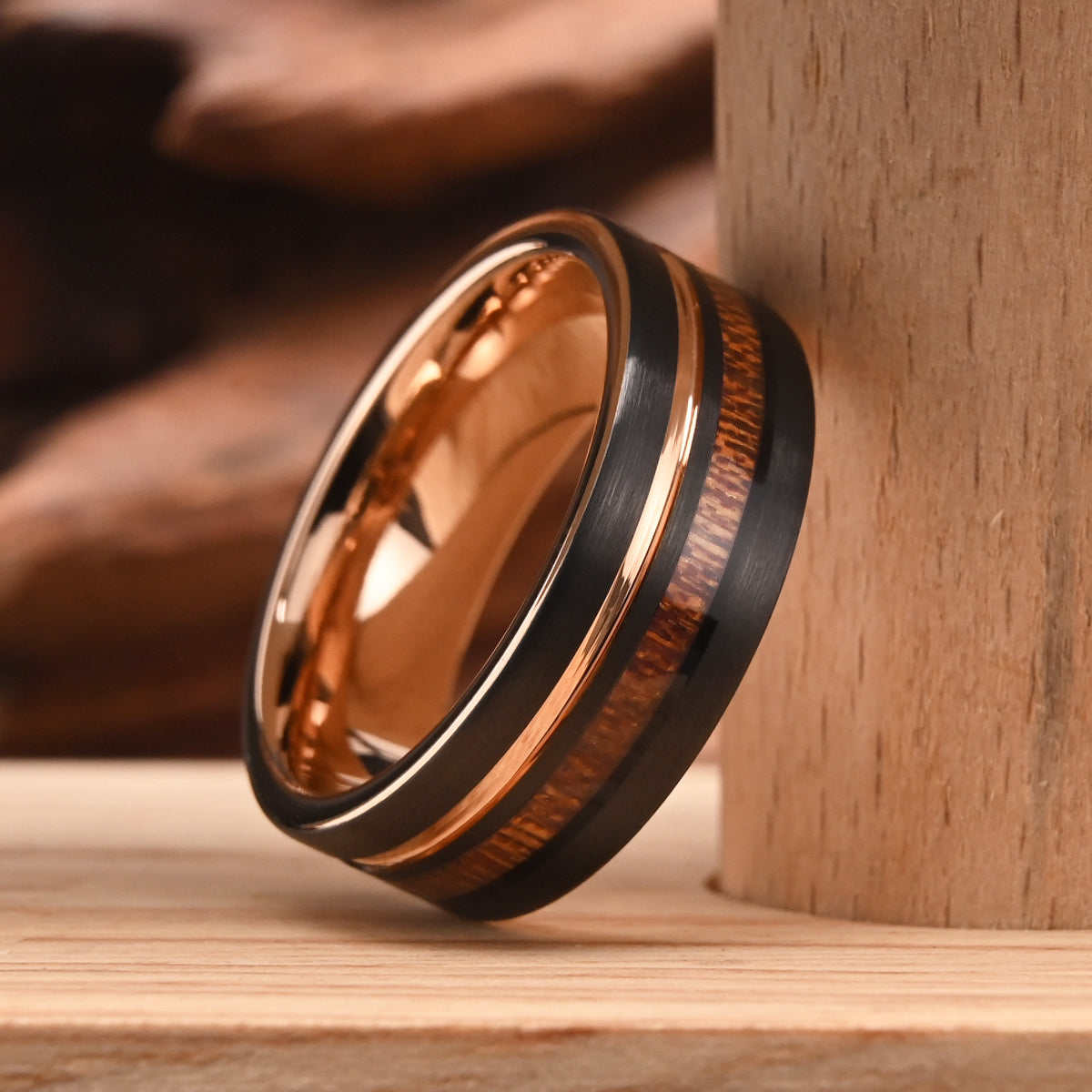 8MM/6MM Rose Gold Tungsten Carbide Ring Men's Wedding Bands Couple's Engagement  Ring Men's Promise Rings Fine Gifts-7