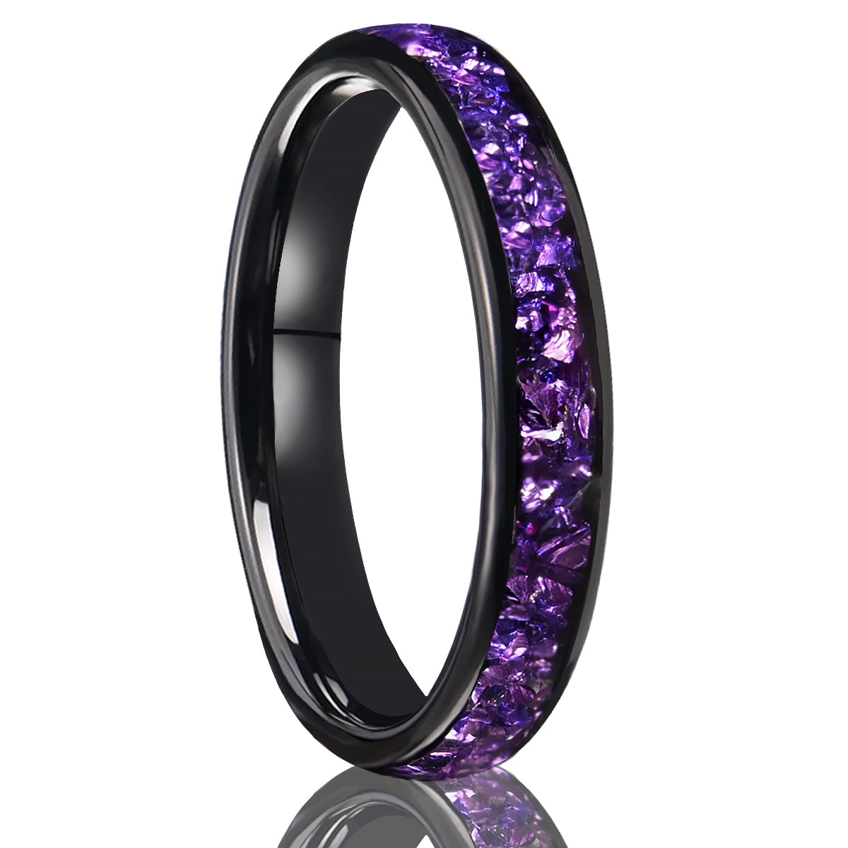 8MM/4MM Amethyst Tungsten Carbide Ring Couples Ring Men's Wedding Ring Fashion Jewelry Engagement Ring**-zoom-8