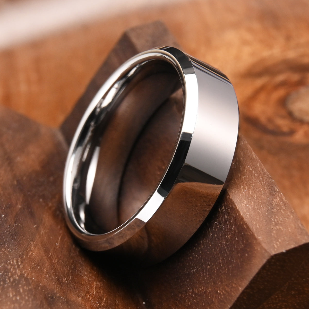 8mm Silver Color Tungsten Carbide Ring, Men's Wedding Bands, Fashion Jewelry, Engagement & Wedding Ring, Promise Ring, Comfort Fit