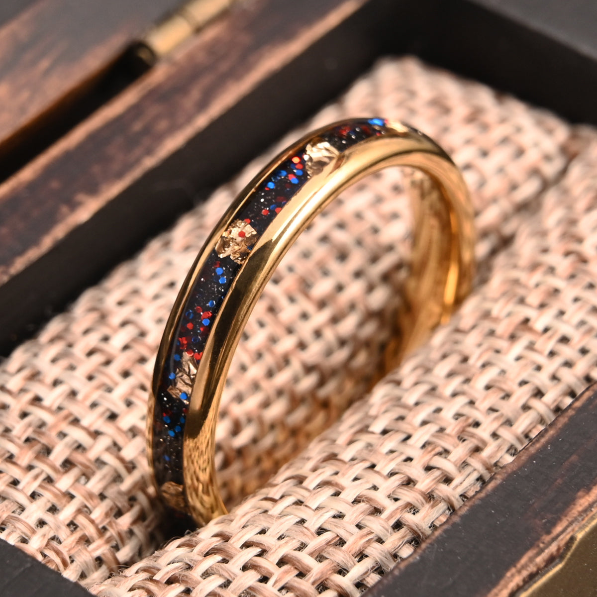 8MM/6MM Gold Color Tungsten Carbide Rings Men's Wedding Bands, Inlaid With Gold Foil And Opal Couples Promise Ring-5