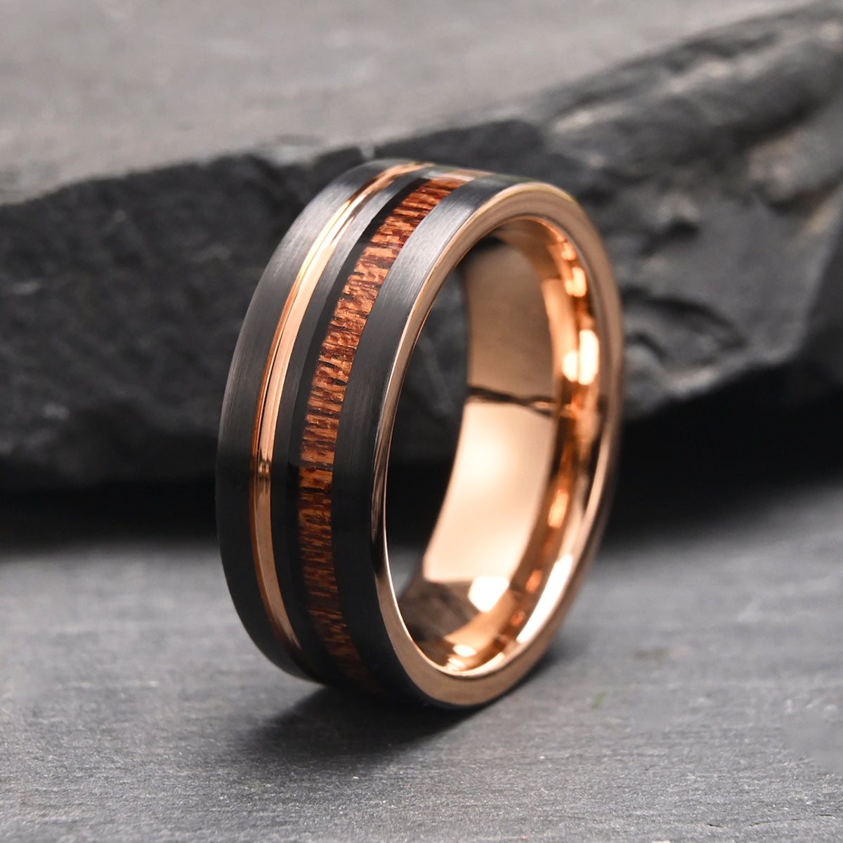 8MM/6MM Rose Gold Tungsten Carbide Ring Men's Wedding Bands Couple's Engagement  Ring Men's Promise Rings Fine Gifts-zoom-9