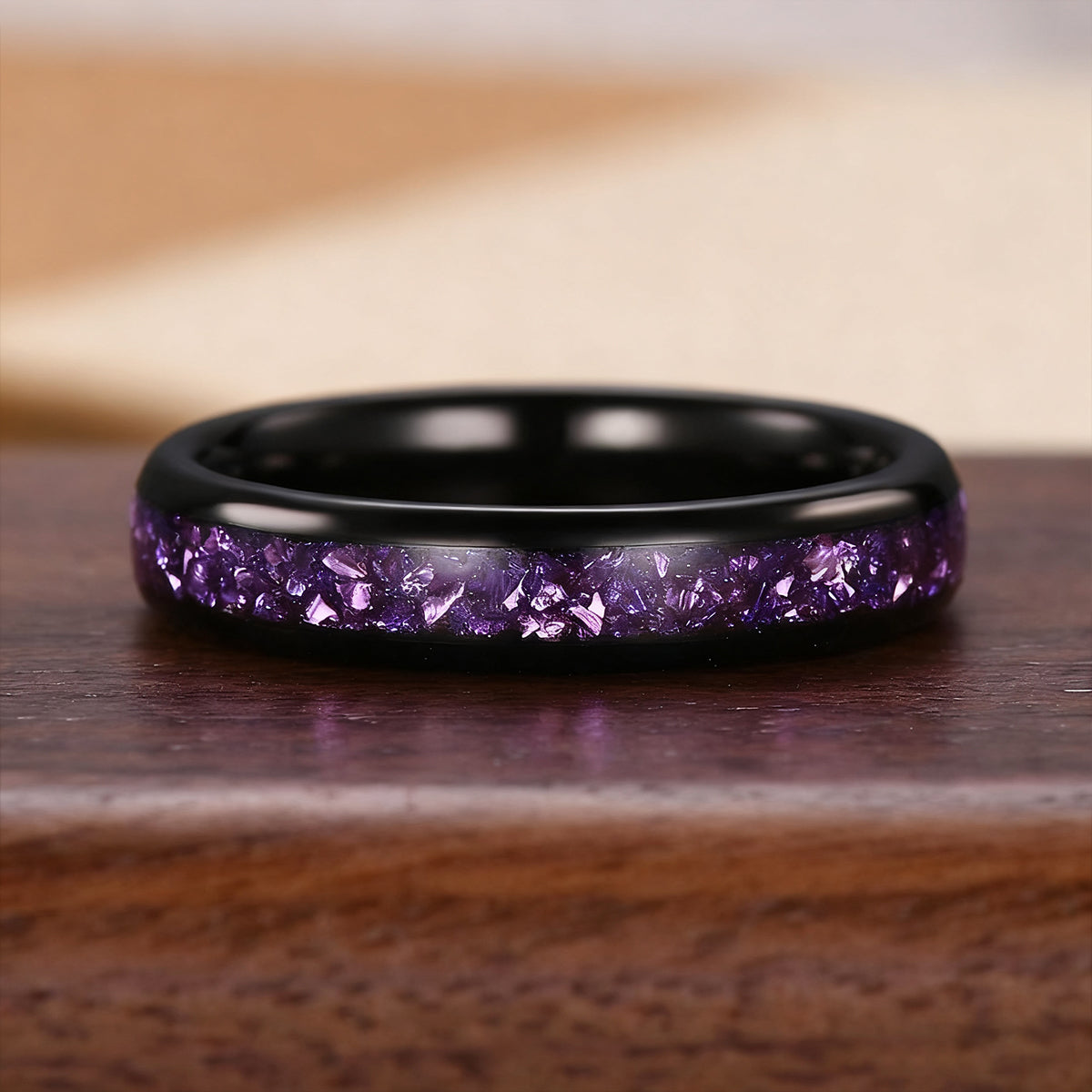 8MM/4MM Amethyst Tungsten Carbide Ring Couples Ring Men's Wedding Ring Fashion Jewelry Engagement Ring**-zoom-7