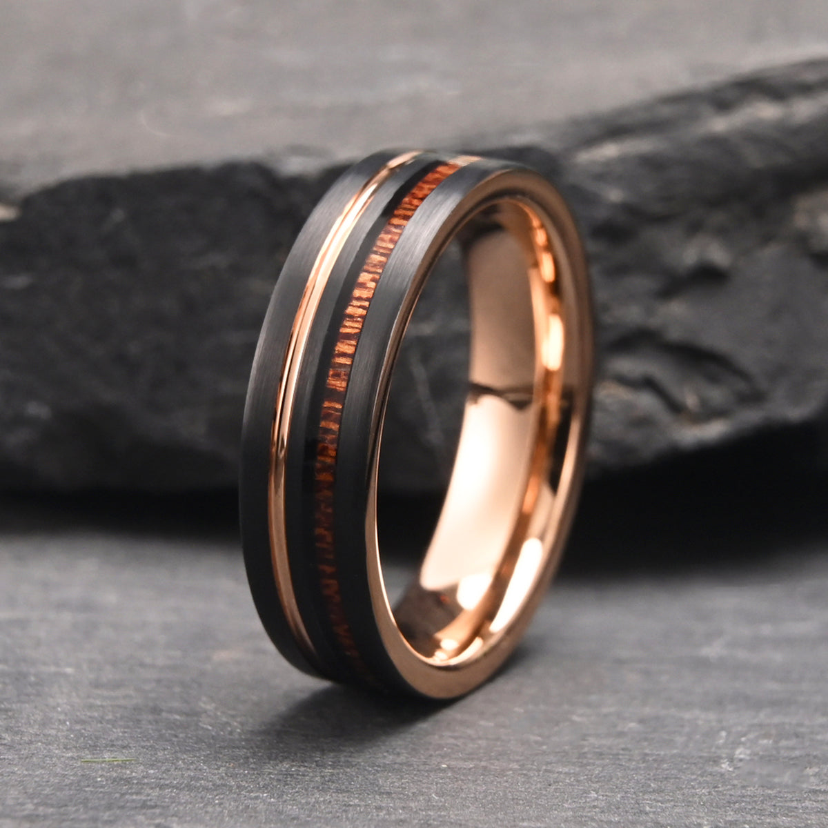 8MM/6MM Rose Gold Tungsten Carbide Ring Men's Wedding Bands Couple's Engagement  Ring Men's Promise Rings Fine Gifts-zoom-4