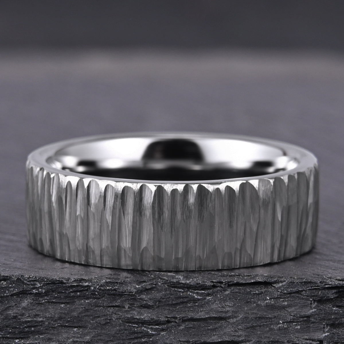 8mm Silver Color Tungsten Carbide Ring, Men's Wedding Bands, Tree Pattern Ring, Engagement & Wedding Ring, Promise Ring-2