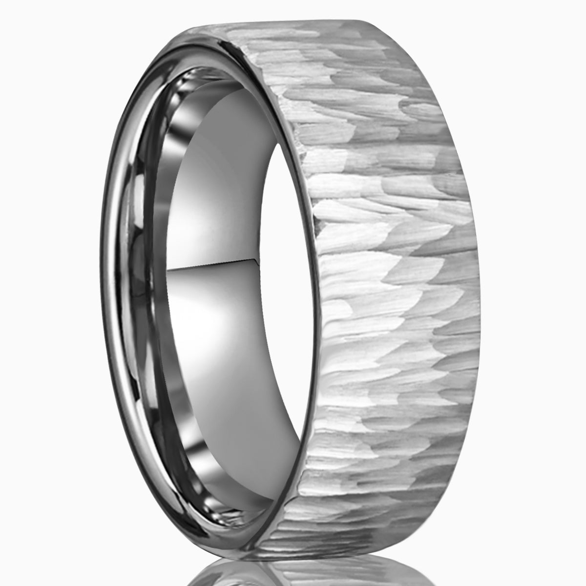 8mm Silver Color Tungsten Carbide Ring, Men's Wedding Bands, Tree Pattern Ring, Engagement & Wedding Ring, Promise Ring